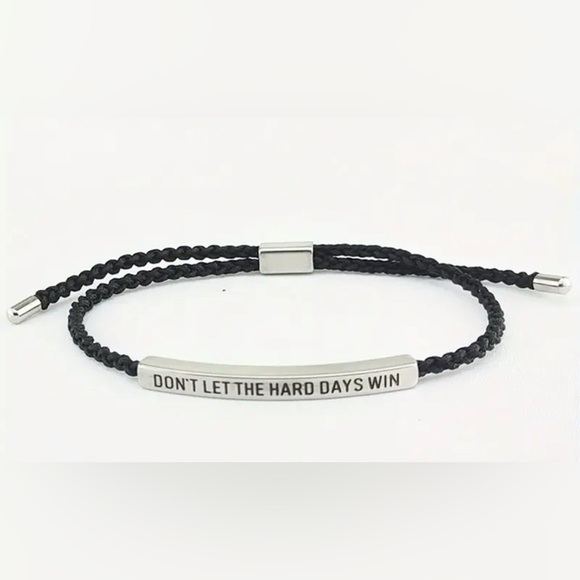 “Don’t Let the Hard Days Win” Inspirational Braided Bracelet NWOT - Picture 2 of 3